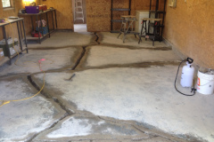 Clean out and prepare garage floor for repair